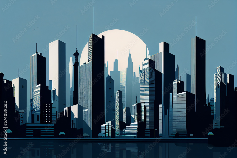 Fototapeta premium Minimal cityscape with modern and urban look