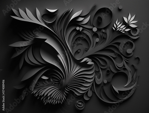 Cutout Black Paper Abstract Background