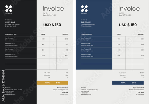 Payment Invoice Template with simple modern design