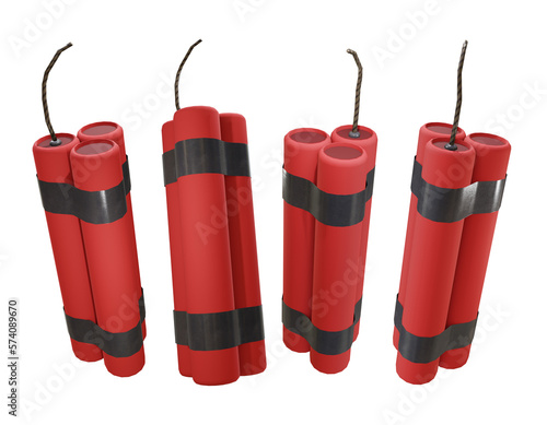 Naklejka 3d rendering of explosive dynamite perspective view