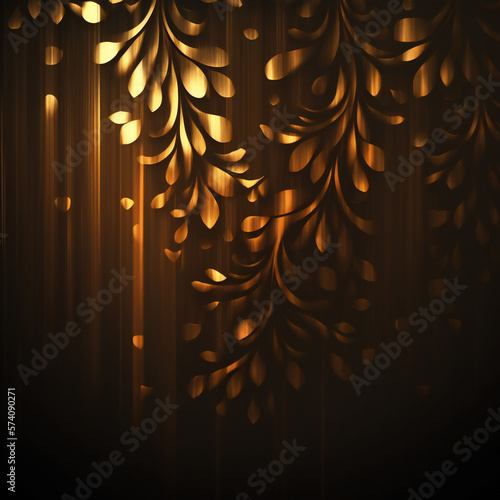 AI Generated Golden Ornements, Gold Background, AI Elegant Abstract Art