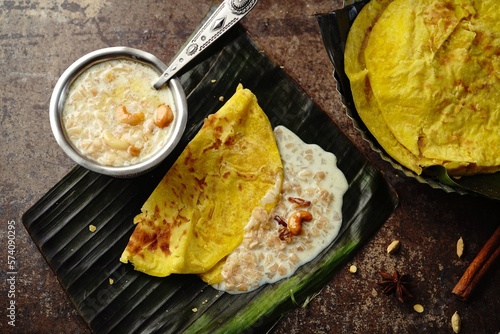Homemade Kerala Trivandrum Boli served with palada Pradaman
