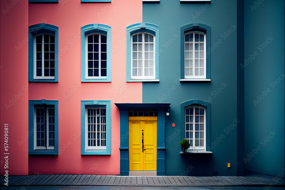 Fototapeta premium Minimalism, colorful Europe