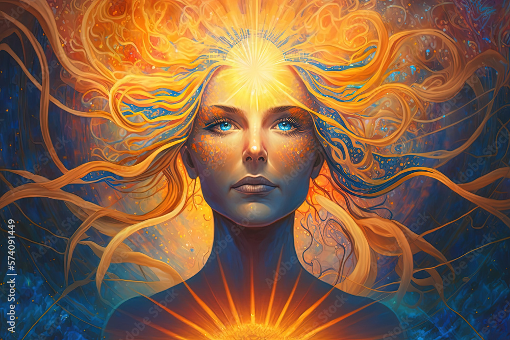 Generative AI - Sun Goddess Stock Illustration | Adobe Stock
