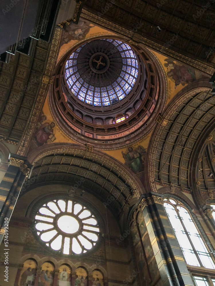 The ceiling inside of the Basilica of Saint Nicholas