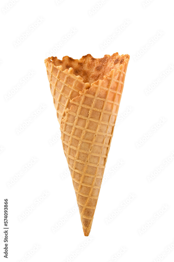 Ice cream waffle wafer cone isolated cutout on transparent Ice cream waffle wafer cone isolated cutout on transparent