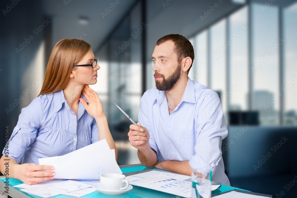 Successful business team in a meeting in office. Successful business team in a meeting in office.