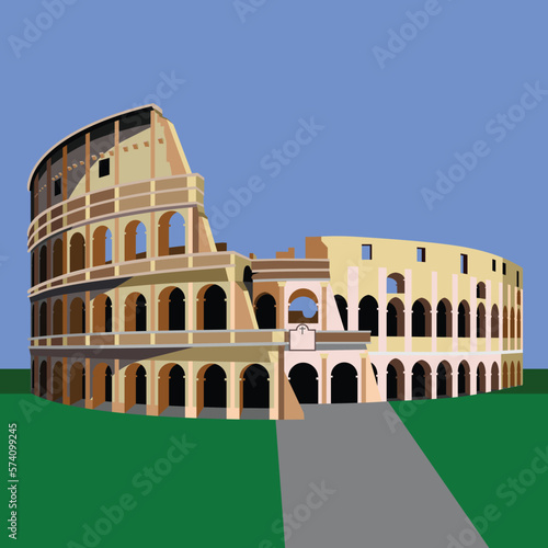 Colosseum Rome Italy Famous Building Vector