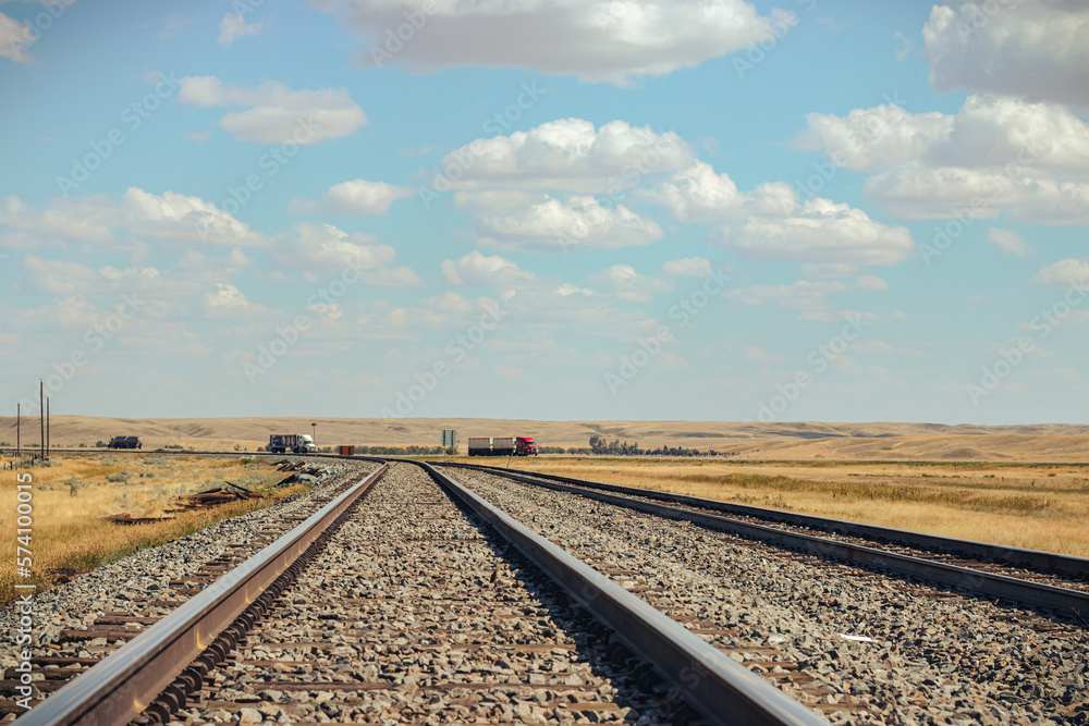 railroad tracks in the countryside railroad tracks in the countryside