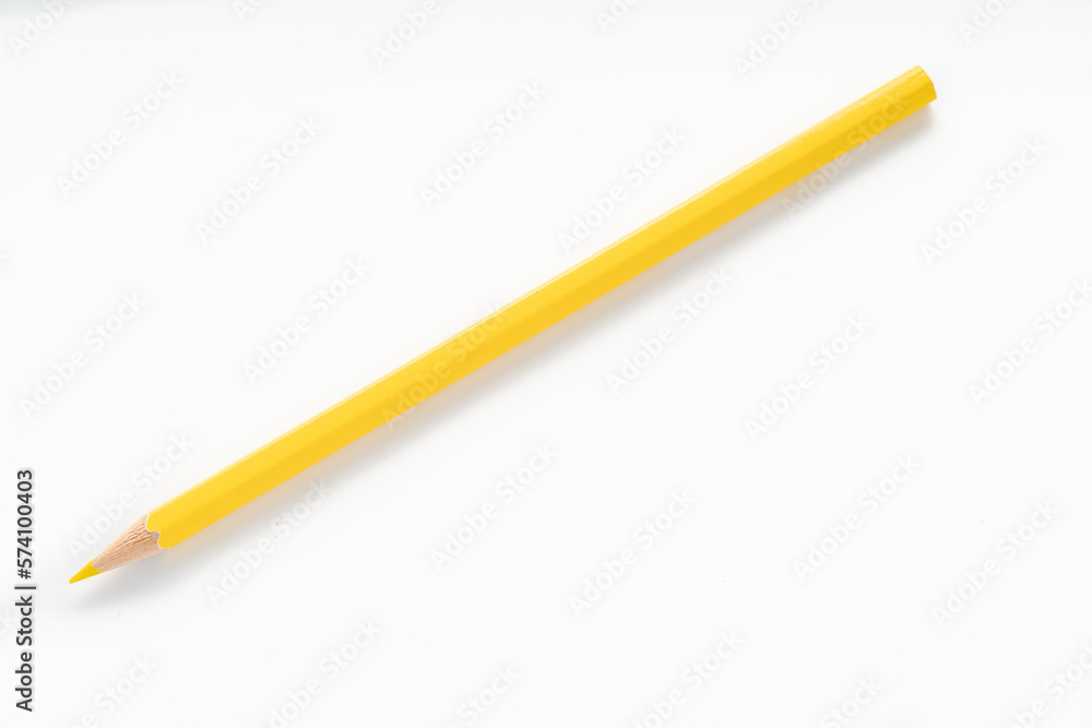 Closeup view of yellow pencils on white background Closeup view of yellow pencils on white background