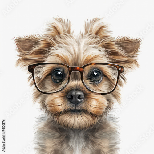 Dog with glasses (AI Generated)