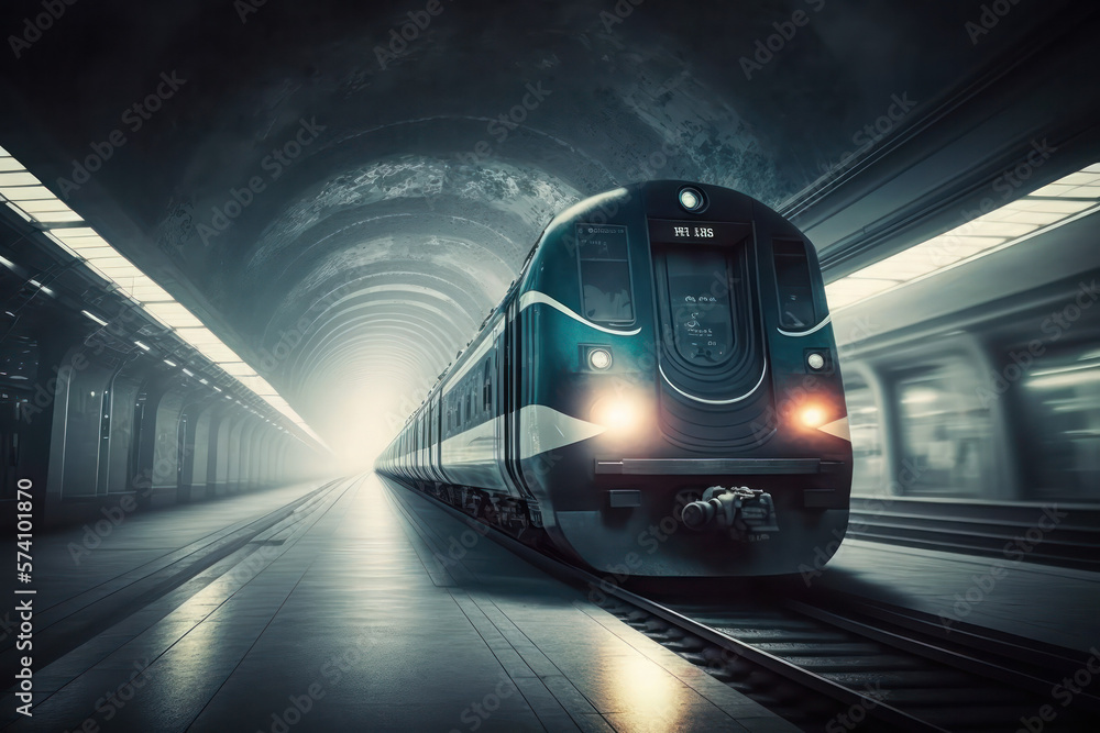 Naklejka premium Metro as fast as a train (AI Generated)