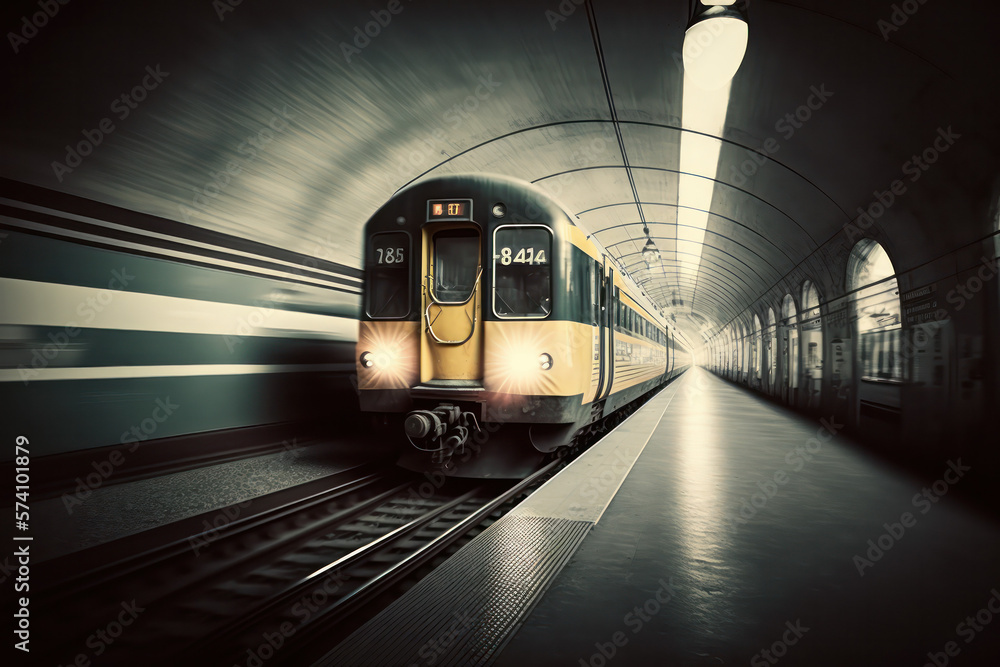 Naklejka premium Metro as fast as a train (AI Generated)