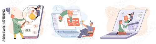 Hacker activity. Hacking computer. Phishing account, steal data, cyber attack. Stealing password. Cyber crime, theft personal information, cyber security spy access. Internet fraud scenes set metaphor