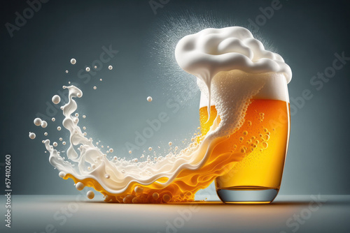 Fototapeta Beautiful glass of beer (AI Generated)