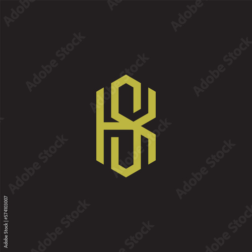 initial letter KS unique logo vector
