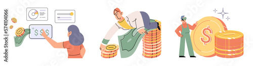 Budget plan concept. Evaluates income and expenses, analyzes investments and savings. Financial literacy and economics, accounting. Planning and distribution of money. Income and expenses report