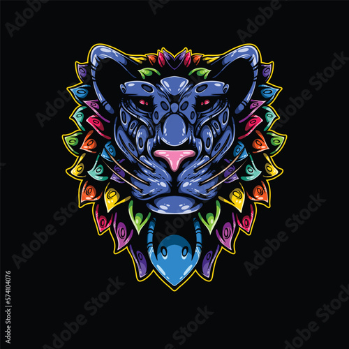 lolipop colorful decorative lion pattern mascot