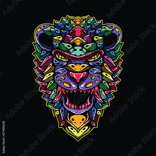 lolipop colorful decorative lion pattern mascot