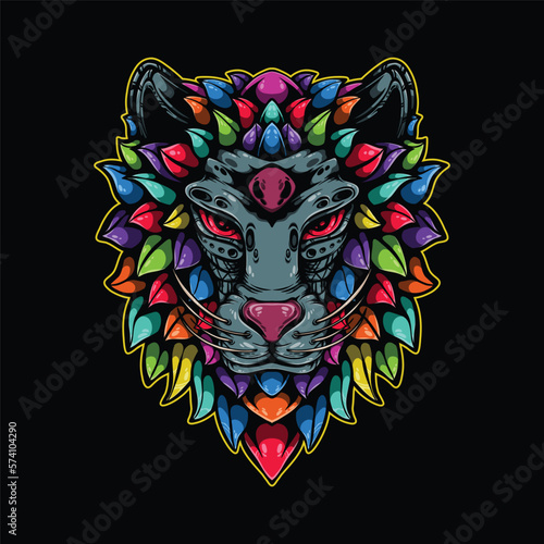 lolipop colorful decorative lion pattern mascot