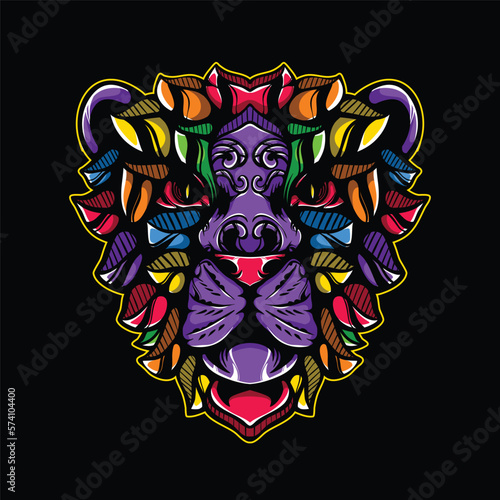 lolipop colorful decorative lion pattern mascot