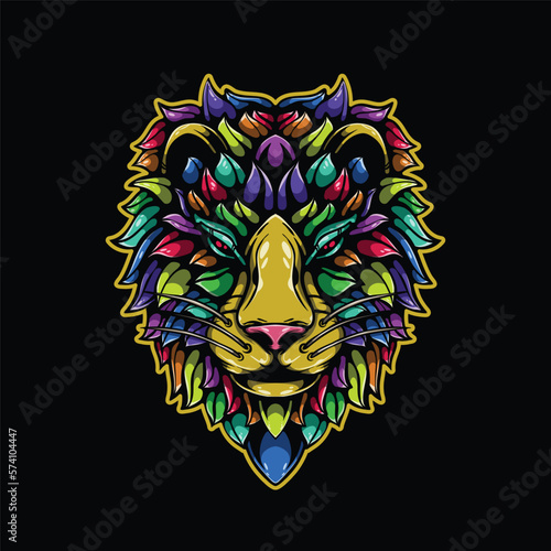 lolipop colorful decorative lion pattern mascot