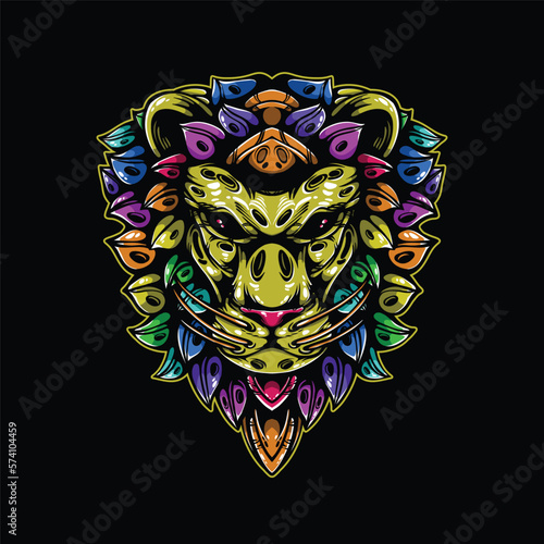 lolipop colorful decorative lion pattern mascot