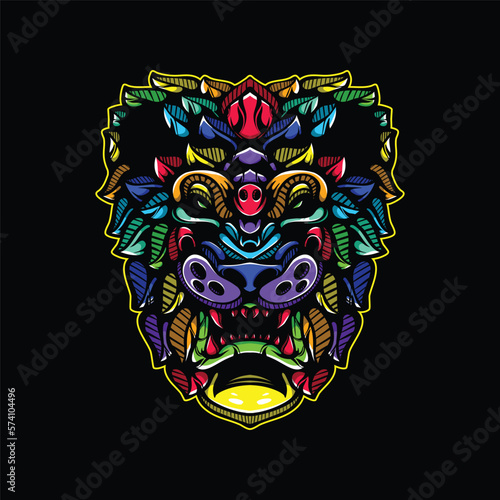 lolipop colorful decorative lion pattern mascot