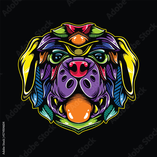 lolipop colorful decorative dog pattern mascot