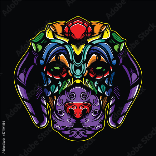 lolipop colorful decorative dog pattern mascot