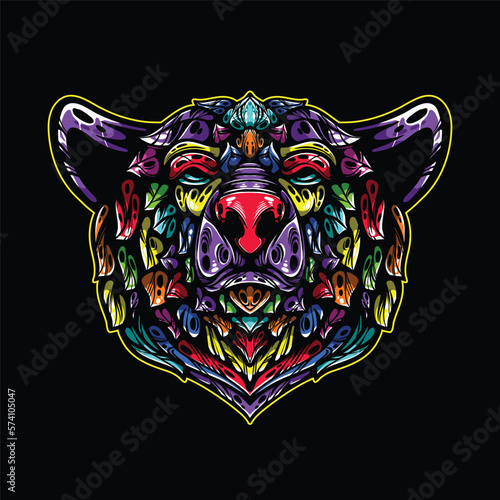 lolipop colorful decorative bear pattern mascot