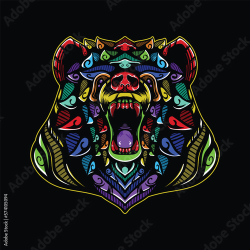 lolipop colorful decorative bear pattern mascot