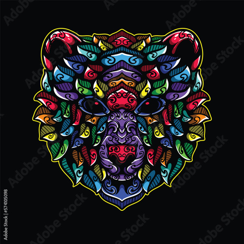 lolipop colorful decorative bear pattern mascot