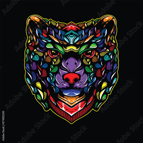 lolipop colorful decorative bear pattern mascot