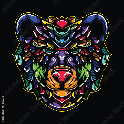 lolipop colorful decorative bear pattern mascot