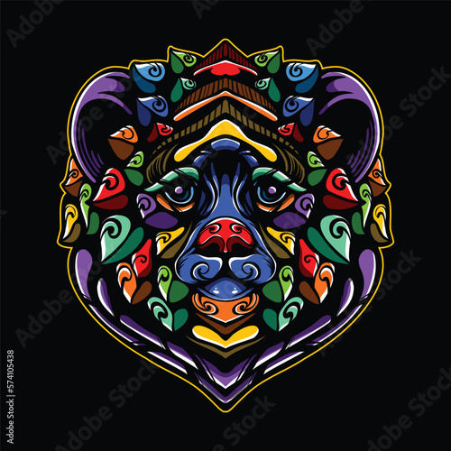 lolipop colorful decorative bear pattern mascot