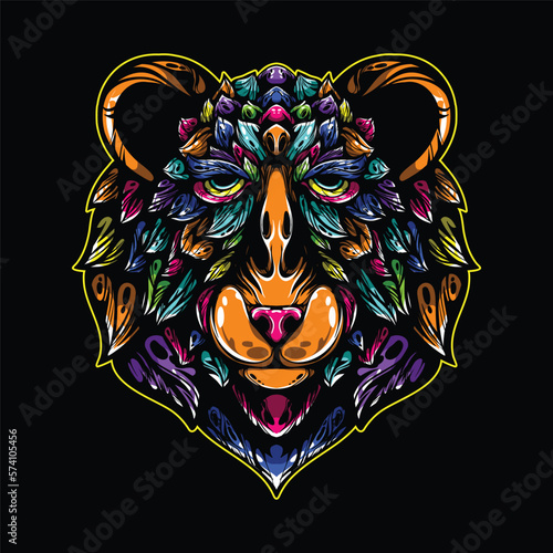 lolipop colorful decorative bear pattern mascot