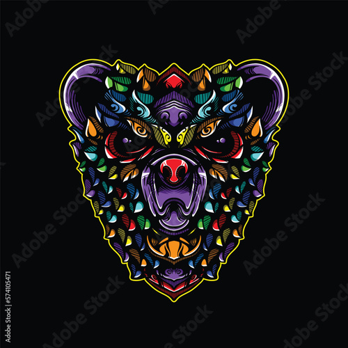 lolipop colorful decorative bear pattern mascot