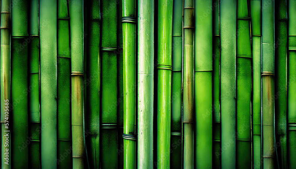 Background green bamboo texture created with generative AI Background green bamboo texture created with generative AI
