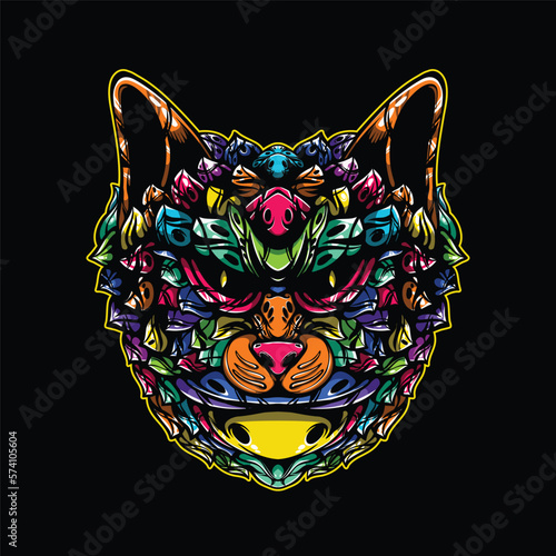lolipop colorful decorative cat pattern mascot