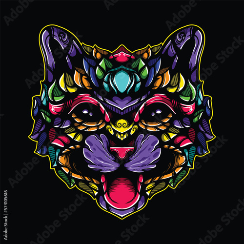 lolipop colorful decorative cat pattern mascot