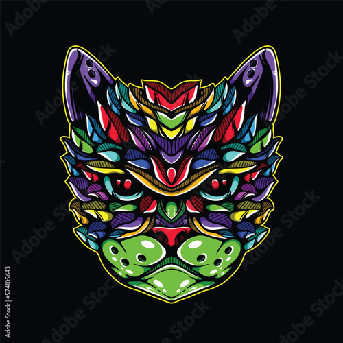 lolipop colorful decorative cat pattern mascot