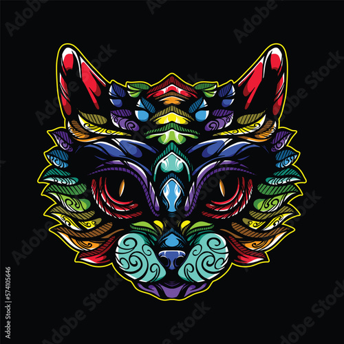 lolipop colorful decorative cat pattern mascot