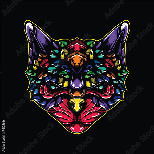 lolipop colorful decorative cat pattern mascot