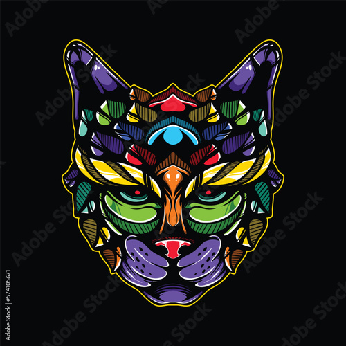 lolipop colorful decorative cat pattern mascot