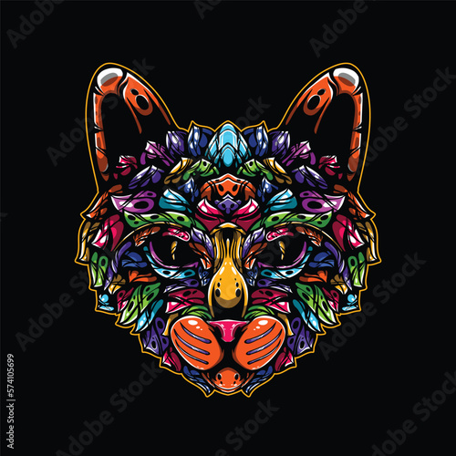 lolipop colorful decorative cat pattern mascot