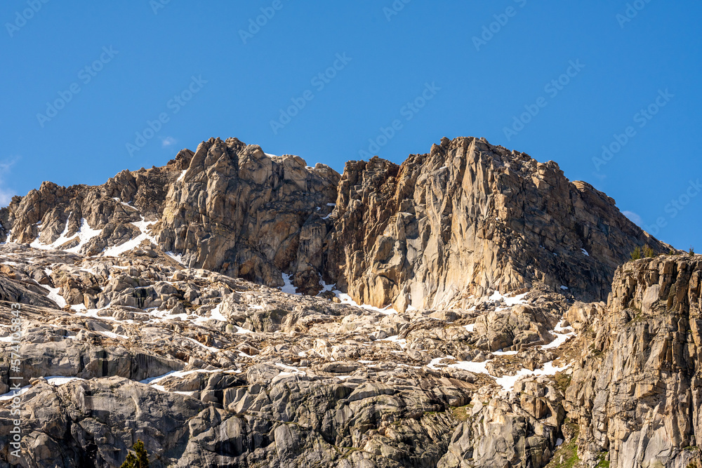 Looking up at Alta Peak and Ridge Line in Sequoia Mountains Looking up at Alta Peak and Ridge Line in Sequoia Mountains