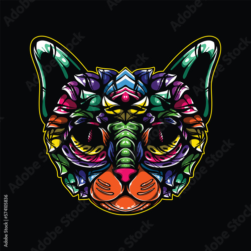 lolipop colorful decorative cat pattern mascot