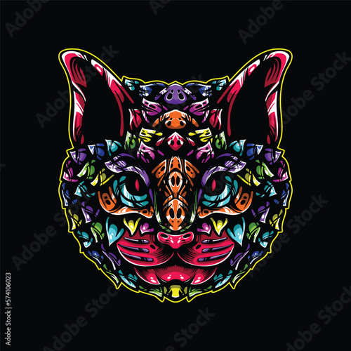 lolipop colorful decorative cat pattern mascot