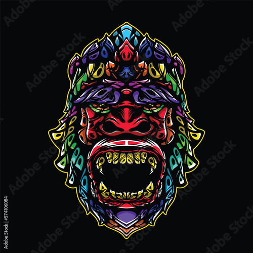 lolipop colorful decorative monkey pattern mascot